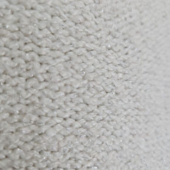 Lucky Brand Ivory/Cream Soft Silver Metallic Lace Up Knit Sweater Size Large‎ - Picture 4 of 10